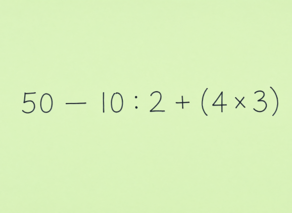 Математический тест на логику: справитесь с примером 50 − 10 : 2 + (4 × 3)?